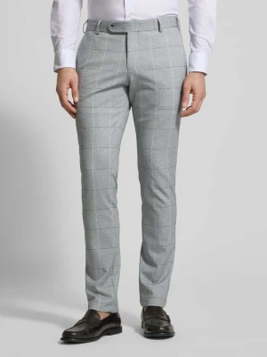 Spodnie garniturowe o kroju slim fit z kieszeniami z tyłu ATELIER TORINO