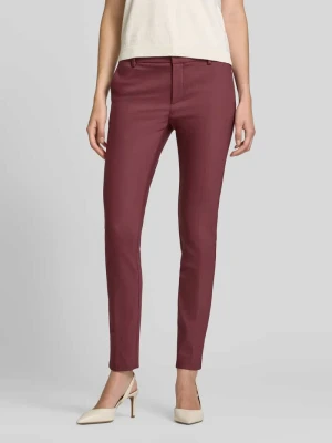 Spodnie garniturowe o kroju slim fit z mieszanka bawełny MOS MOSH Bordowy