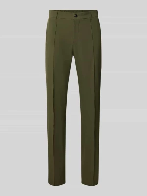 Spodnie garniturowe o kroju slim fit z tkaniny performance-stretch model 'P-Genius-CW-WG-263F' Boss Oliwkowy