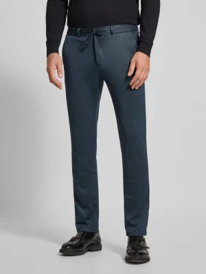 Spodnie garniturowe o kroju slim fit z trokiem model „SpartaFlex” Zuitable Petrol