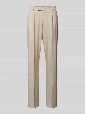 Spodnie garniturowe o kroju straight fit z domieszką wiskozy model 'EDEN' CINQUE