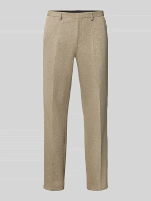 Spodnie garniturowe o kroju super slim fit z dodatkiem wiskozy model 'Hesten263X-H' Hugo Beżowy