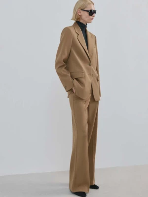 Spodnie garniturowe o prostym kroju z niskim stanem średni brązowy - Kobieta - - MANGO