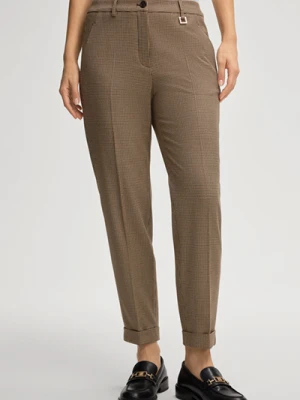 Spodnie garniturowe Panthea w kolorze beżowo-brązowym ze wzorem Joop