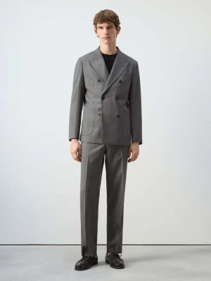 Spodnie garniturowe Ricardo regular fit szary - Mężczyzna - - MANGO MAN