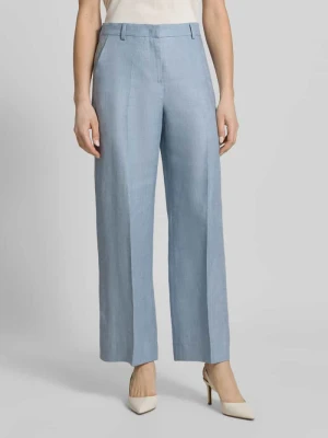 Spodnie garniturowe Straight-Leg z czystego lnu krój regular fit model 'MALIZIA' Weekend Max Mara Jasnoniebieski