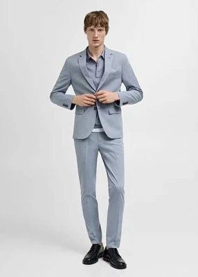 Spodnie garniturowe super slim fit z tkaniny stretch mango man