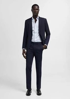 Spodnie garniturowe super slim fit z tkaniny stretch mango man