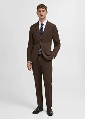 Spodnie garniturowe super slim fit z tkaniny stretch mango man