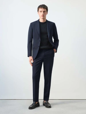 Spodnie garniturowe Turin z 100% wełny atramentowy  - Mężczyzna - - MANGO MAN