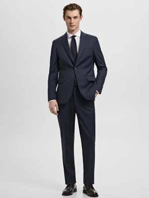 Spodnie garniturowe Turin z 100% wełny granatowy - Mężczyzna - - MANGO MAN