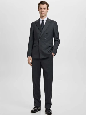 Spodnie garniturowe Turin z 100% wełny szary - Mężczyzna - - MANGO MAN