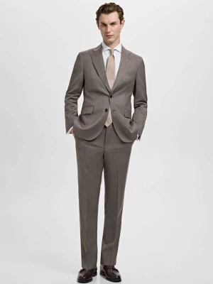 Spodnie garniturowe Venice z 100% wełny dziewiczej średni brązowy - Mężczyzna - - MANGO MAN