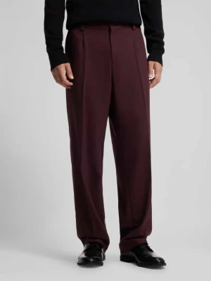 Spodnie garniturowe w kroju modern fit z dodatkiem wiskozy model 'Flips251X' Hugo Bordowy