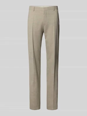 Spodnie garniturowe w kroju regular fit z domieszką wełny dziewiczej model 'Leon' Boss