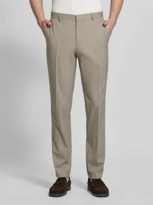 Spodnie garniturowe w kroju regular fit z domieszką wełny dziewiczej model 'Leon' Boss