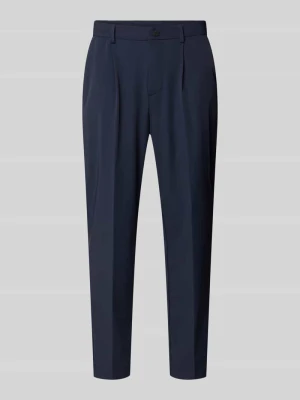 Spodnie garniturowe z kantami model 'PANTALACCIO' MARKUP Granatowy