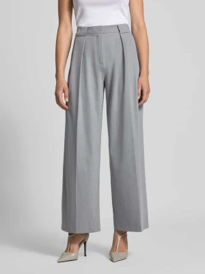 Spodnie garniturowe z lejącej tkaniny Style Icon Collection Średnioszary melanż