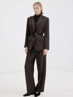 Spodnie garniturowe z lyocellu czekoladowy - Kobieta - - MANGO