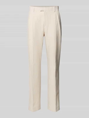 Spodnie garniturowe z mieszanki lnu z kantami MCNEAL