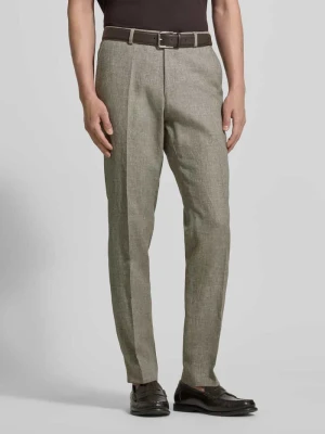 Spodnie garniturowe z mieszanki lnu z kieszeniami z tyłu carl gross