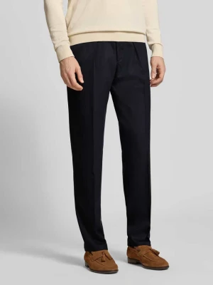Spodnie garniturowe z mieszanki wełny i elastanu z kantami Profuomo
