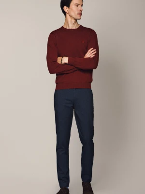 Spodnie Granatowe w Kratę Clapham Lancerto