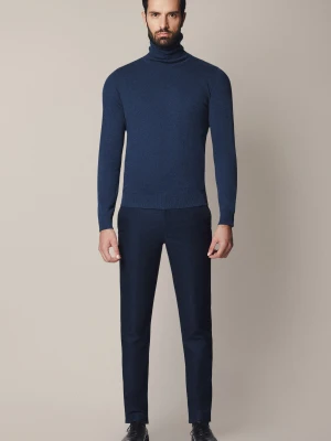 Spodnie Granatowe z Elastycznym Pasem Umberto Lancerto