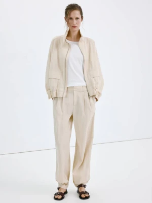 Spodnie haremki z lyocellu jasny / pastelowy szary - Kobieta - - MANGO