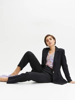 Spodnie high-waist z mieszanki wiskozy z lnem bonprix