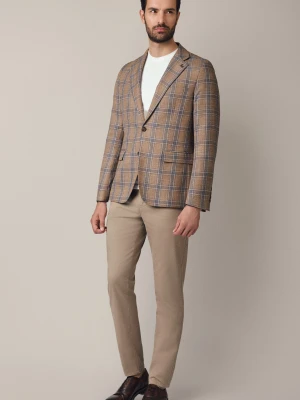 Spodnie Jasnobeżowe Chino Regular z Elastycznym Pasem z Bawełną Mikkeli Lancerto