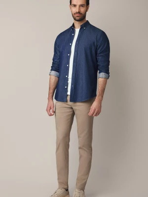 Spodnie Jasnobeżowe Chino z Elastycznym Pasem z Bawełną Mikkeli Lancerto