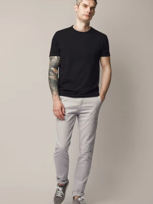 Spodnie Jasnoszare z Bawełną Chino Gareth Lancerto