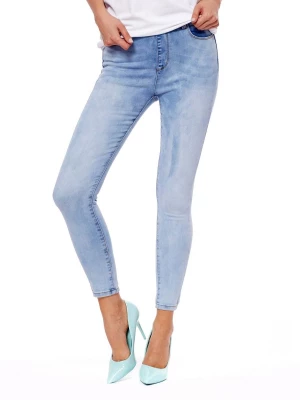 Spodnie jeans jeansowe jasny niebieski casual rurki Merg selection