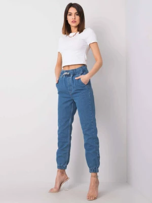 Spodnie jeans jeansowe niebieski casual mom Rue paris