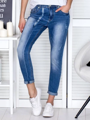 Spodnie jeans jeansowe niebieski casual rurki Merg selection