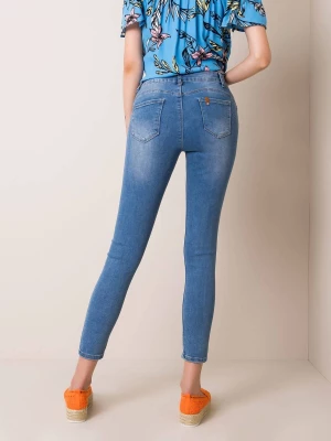 Spodnie jeans jeansowe niebieski casual rurki Merg selection