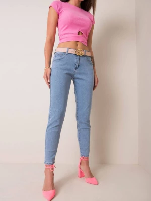 Spodnie jeans jeansowe niebieski casual rurki Merg selection