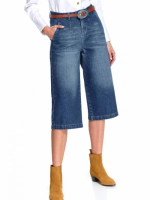 Spodnie jeansowe culotte o długości 7/8 TOP SECRET
