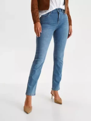 Spodnie jeansowe damskie o prostym kroju TOP SECRET