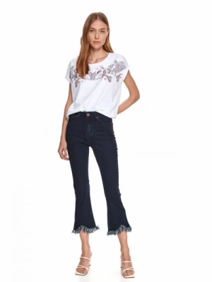 Spodnie jeansowe damskie rozszerzane 7/8 TOP SECRET