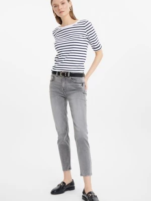 Spodnie jeansowe damskie slim push up szare Greenpoint