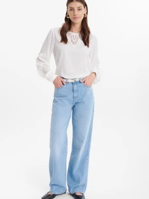 Spodnie jeansowe damskie straight leg niebieskie Greenpoint