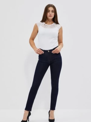Spodnie jeansowe damskie z prostą nogawką Moodo
