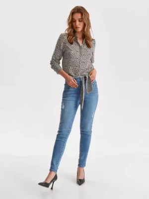 Spodnie jeansowe damskie ze zwężanymi nogawkami TOP SECRET
