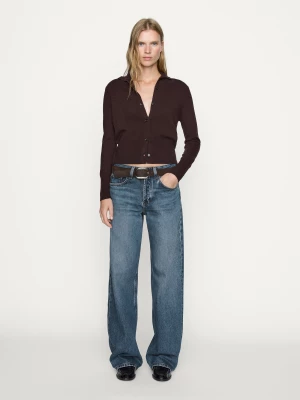 Spodnie Jeansowe Full Length Z Szerokimi Nogawkami I Średnim Stanem - Jasnoniebieski - - Massimo Dutti - Kobieta