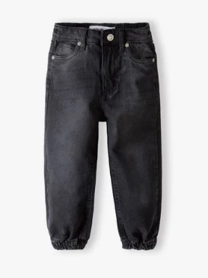 Spodnie jeansowe typu joggery dziewczęce czarne Minoti