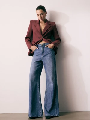 Spodnie jeansowe typu wide leg Taranko NIEBIESKI