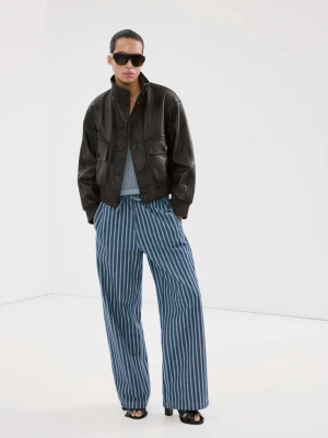 Spodnie jeansowe w paski niebieski - Kobieta - - MANGO