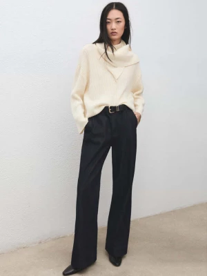 Spodnie jeansowe wide leg niebieski - Kobieta - - MANGO